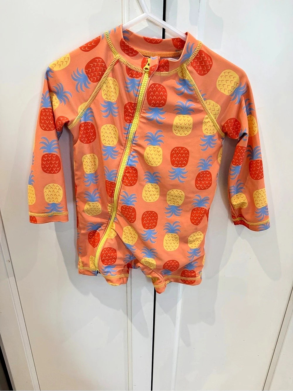 Joe Fresh Baby 12-18M Pineapple Rashguard Romper Like New